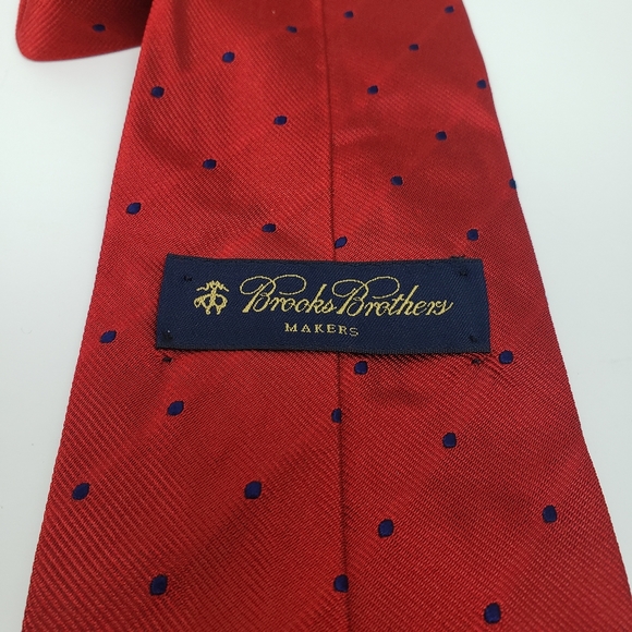 Brooks Brothers Red Grid Polkadot Tie - Picture 6 of 7